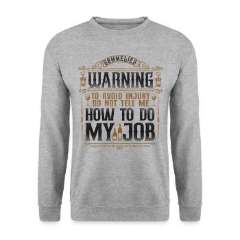 Sommelier Wine Drinking Tasting - Unisex Sweatshirt - salt & pepper - Front - Alina (178cm) & Michal (187cm)