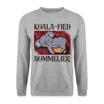 Sommelier Wine Drinking Tasting - Unisex Pullover - Weißgrau meliert - Vorne - Alina (178cm) & Michal (187cm)