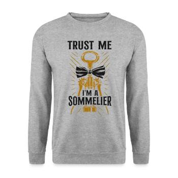 Sommelier Wine Drinking Tasting - Unisex Pullover - Weißgrau meliert - Vorne - Alina (178cm) & Michal (187cm)