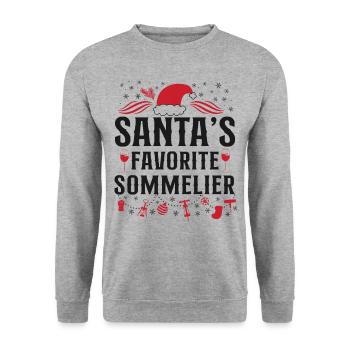 Sommelier Wine Drinking Tasting - Unisex Pullover - Weißgrau meliert - Vorne - Alina (178cm) & Michal (187cm)