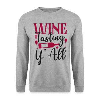 Sommelier Wine Drinking Tasting - Unisex Pullover - Weißgrau meliert - Vorne - Alina (178cm) & Michal (187cm)