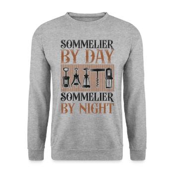 Sommelier Wine Drinking Tasting - Unisex Sweatshirt - salt & pepper - Front - Alina (178cm) & Michal (187cm)