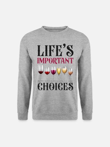 Sommelier Wine Drinking Tasting - Unisex Pullover - Weißgrau meliert