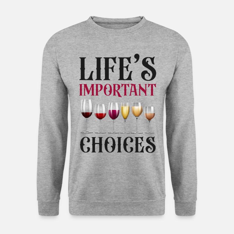 Sommelier Wine Drinking Tasting - Unisex Pullover - Weißgrau meliert