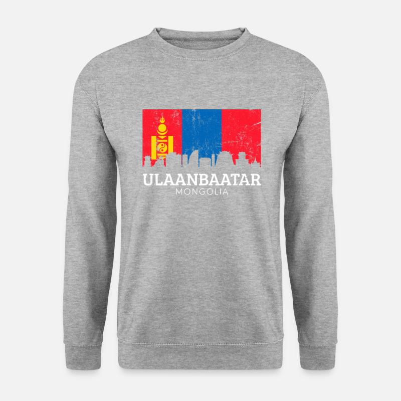 ulanbataar, Mongolian flag mongolia - Unisex Sweatshirt - salt & pepper