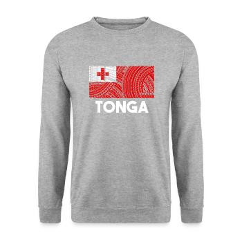 tonga flag, polynesian tonga - Unisex Sweatshirt - salt & pepper - Front - Alina (178cm) & Michal (187cm)
