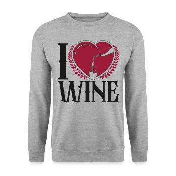 Sommelier Wine Drinking Tasting - Unisex Pullover - Weißgrau meliert - Vorne - Alina (178cm) & Michal (187cm)