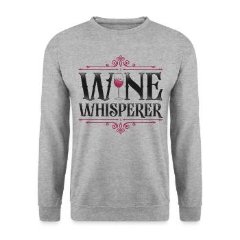 Sommelier Wine Drinking Tasting - Unisex Pullover - Weißgrau meliert - Vorne - Alina (178cm) & Michal (187cm)