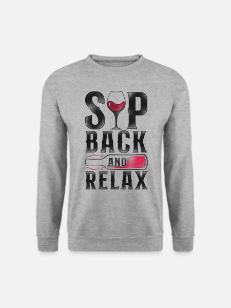 Sommelier Wine Drinking Tasting - Unisex Pullover - Weißgrau meliert