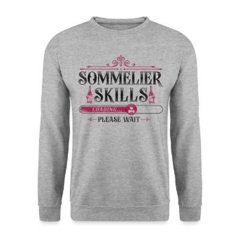 Sommelier Wine Drinking Tasting - Unisex Pullover - Weißgrau meliert - Vorne - Alina (178cm) & Michal (187cm)