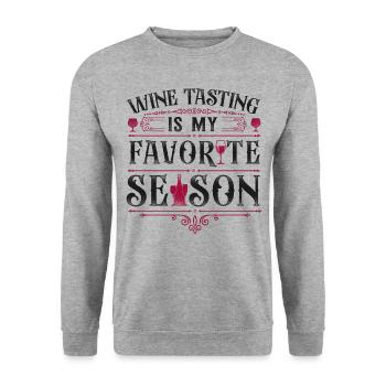 Sommelier Wine Drinking Tasting - Unisex Pullover - Weißgrau meliert - Vorne - Alina (178cm) & Michal (187cm)