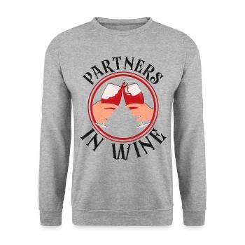 Sommelier Wine Drinking Tasting - Unisex Pullover - Weißgrau meliert - Vorne - Alina (178cm) & Michal (187cm)