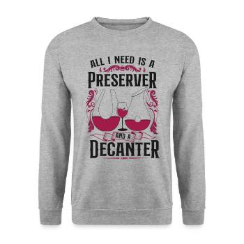 Dégustation de vin de sommelier - Sweat-shirt Unisexe - gris chiné - Devant - Alina (178cm) & Michal (187cm)