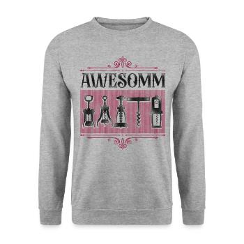 Dégustation de vin de sommelier - Sweat-shirt Unisexe - gris chiné - Devant - Alina (178cm) & Michal (187cm)