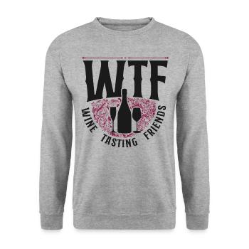 Sommelier Wine Drinking Tasting - Unisex Pullover - Weißgrau meliert - Vorne - Alina (178cm) & Michal (187cm)