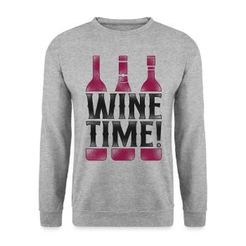 Sommelier Wine Drinking Tasting - Unisex Pullover - Weißgrau meliert - Vorne - Alina (178cm) & Michal (187cm)