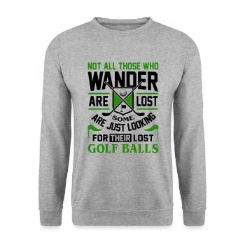 Not All Those Who Wander Are Lost Golf Player Golf - Unisex Pullover - Weißgrau meliert - Vorne - Alina (178cm) & Michal (187cm)