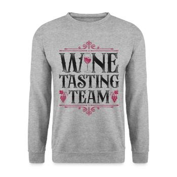 Sommelier Wine Drinking Tasting - Unisex Pullover - Weißgrau meliert - Vorne - Alina (178cm) & Michal (187cm)