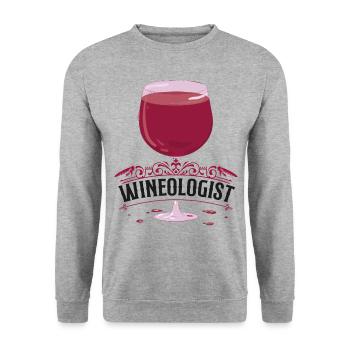 Sommelier Wine Drinking Tasting - Unisex Pullover - Weißgrau meliert - Vorne - Alina (178cm) & Michal (187cm)