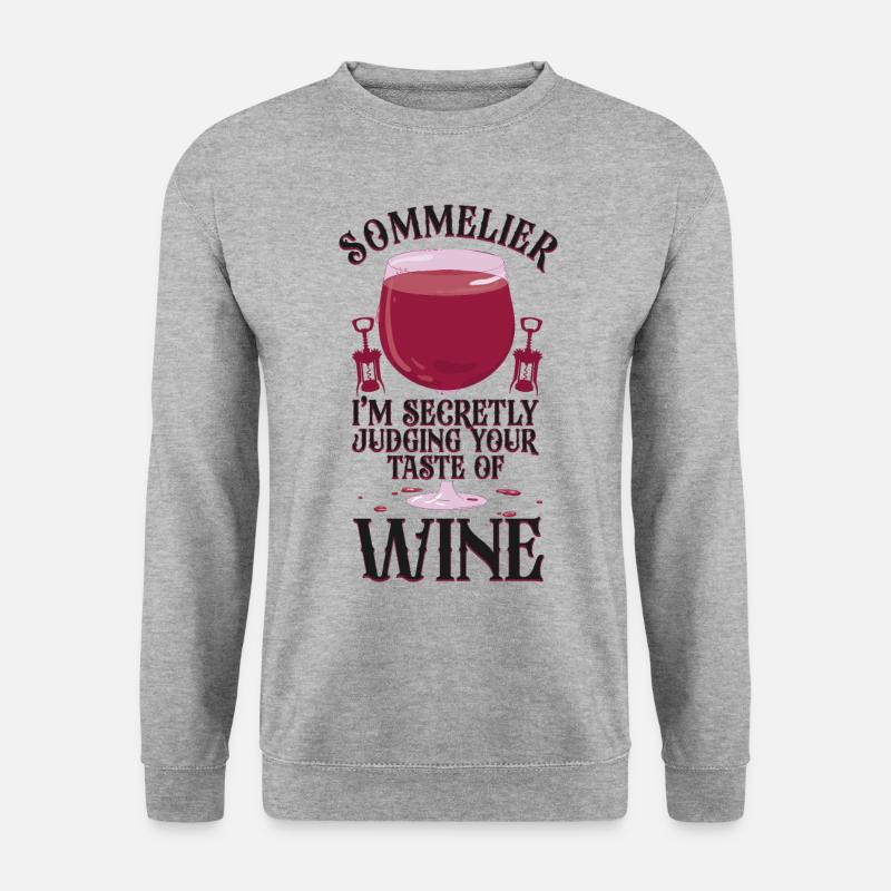 Sommelier Wine Drinking Tasting - Unisex Pullover - Weißgrau meliert