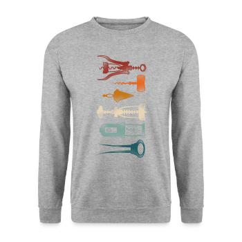 Sommelier Wine Drinking Tasting - Unisex Pullover - Weißgrau meliert - Vorne - Alina (178cm) & Michal (187cm)