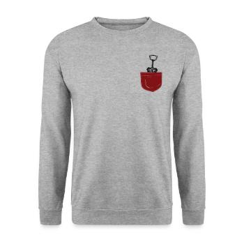 Sommelier Wine Drinking Tasting - Unisex Sweatshirt - salt & pepper - Front - Alina (178cm) & Michal (187cm)