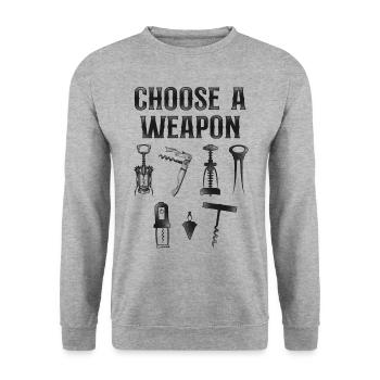 Dégustation de vin de sommelier - Sweat-shirt Unisexe - gris chiné - Devant - Alina (178cm) & Michal (187cm)