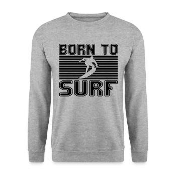 Surfen - Unisex Pullover - Weißgrau meliert - Vorne - Alina (178cm) & Michal (187cm)