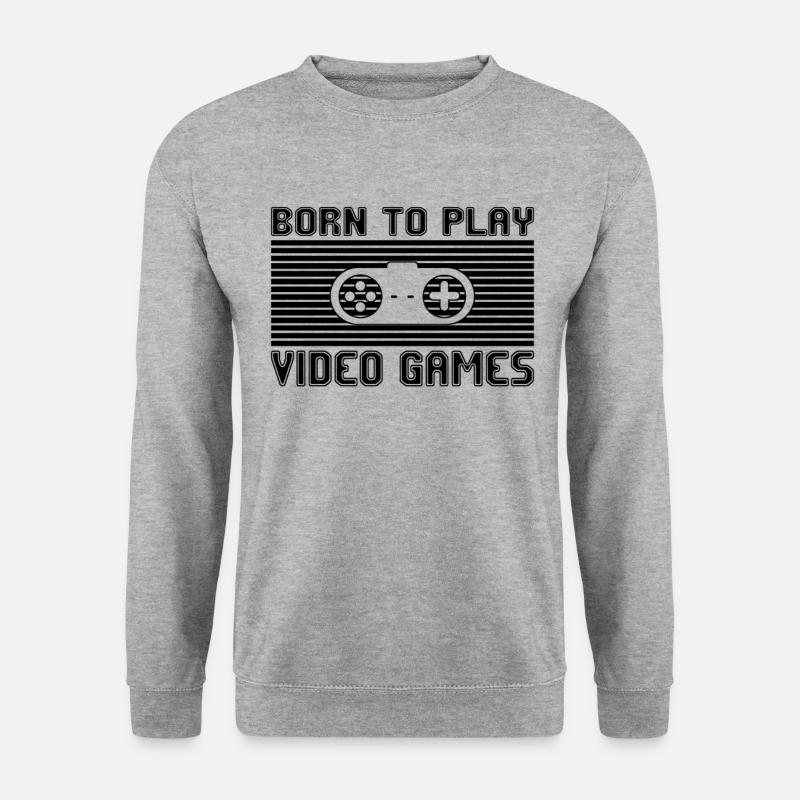 Zocken Video Games - Unisex Pullover - Weißgrau meliert