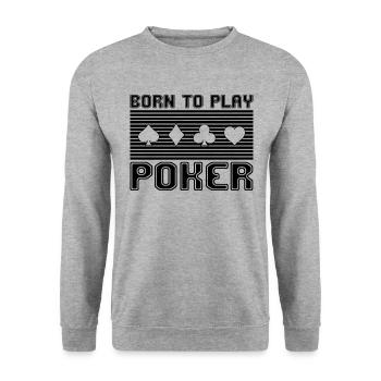 Poker - Unisex Pullover - Weißgrau meliert - Vorne - Alina (178cm) & Michal (187cm)
