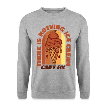 Ice Cream Cone Retro There Is - Unisex Sweatshirt - salt & pepper - Front - Alina (178cm) & Michal (187cm)