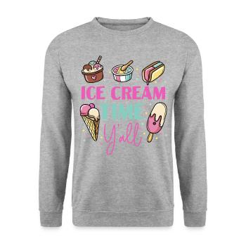 Ice Cream Cone Popsicle Ice Cream - Unisex Pullover - Weißgrau meliert - Vorne - Alina (178cm) & Michal (187cm)
