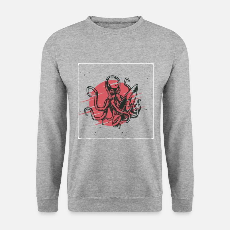 Surfen - Unisex Pullover - Weißgrau meliert