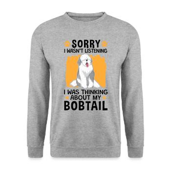 Old English Shepherd thought of Bobtail - Unisex Sweatshirt - salt & pepper - Front - Alina (178cm) & Michal (187cm)