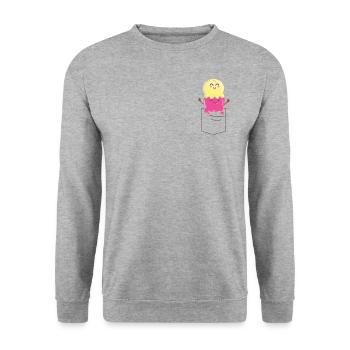 Ice Cream Pocket Cone - Unisex Pullover - Weißgrau meliert - Vorne - Alina (178cm) & Michal (187cm)