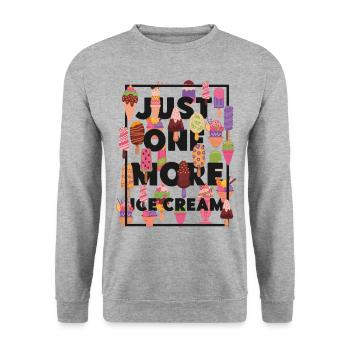 Ice Cream Cone Popsicle Just One - Unisex Pullover - Weißgrau meliert - Vorne - Alina (178cm) & Michal (187cm)