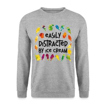 Ice Cream Cone Popsicle Easily - Unisex Pullover - Weißgrau meliert - Vorne - Alina (178cm) & Michal (187cm)