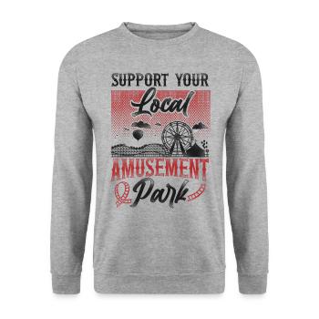 Roller Coaster Vintage Support - Sweat-shirt Unisexe - gris chiné - Devant - Alina (178cm) & Michal (187cm)
