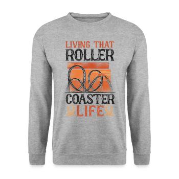 Montagnes russes Vintage Retro - Sweat-shirt Unisexe - gris chiné - Devant - Alina (178cm) & Michal (187cm)