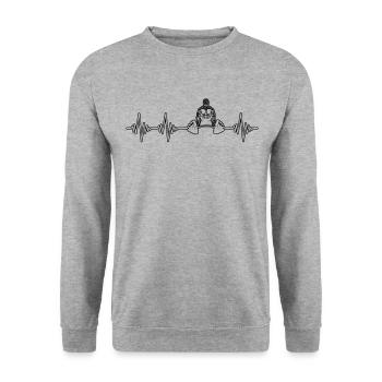 rythme cardiaque de dynamophilie - Sweat-shirt Unisexe - gris chiné - Devant - Alina (178cm) & Michal (187cm)