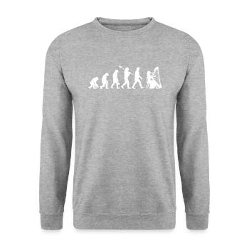 Harp evolution, musical instrument Harpist - Unisex Sweatshirt - salt & pepper - Front - Alina (178cm) & Michal (187cm)