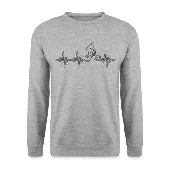 BMX Heartbeat - Unisex Sweatshirt - salt & pepper - Front - Alina (178cm) & Michal (187cm)