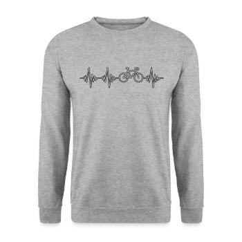 Bicycle Heartbeat - Unisex Sweatshirt - salt & pepper - Front - Alina (178cm) & Michal (187cm)