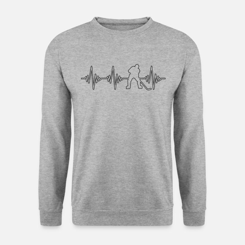 Eishockey Herzschlag - Unisex Pullover - Weißgrau meliert