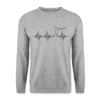 Golf Heartbeat - Unisex Sweatshirt - salt & pepper - Front - Alina (178cm) & Michal (187cm)