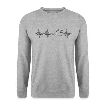 Canoe Kayak Heartbeat - Unisex Sweatshirt - salt & pepper - Front - Alina (178cm) & Michal (187cm)