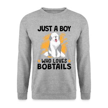 Boy the Bobtail loves Old English Shepherd - Unisex Sweatshirt - salt & pepper - Front - Alina (178cm) & Michal (187cm)