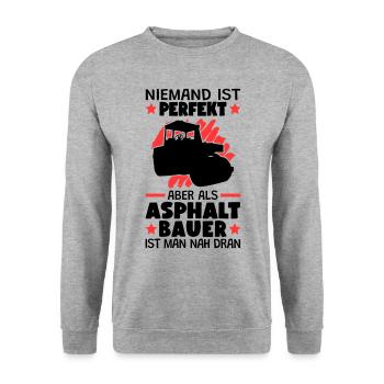 Asphaltbauer sind perfekt Straßenbauer - Unisex Pullover - Weißgrau meliert - Vorne - Alina (178cm) & Michal (187cm)