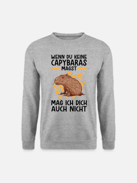 Capybaras nicht mögen Wasserschwein Capybara - Unisex Pullover - Weißgrau meliert