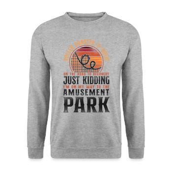 Montagnes russes Vintage Retro - Sweat-shirt Unisexe - gris chiné - Devant - Alina (178cm) & Michal (187cm)